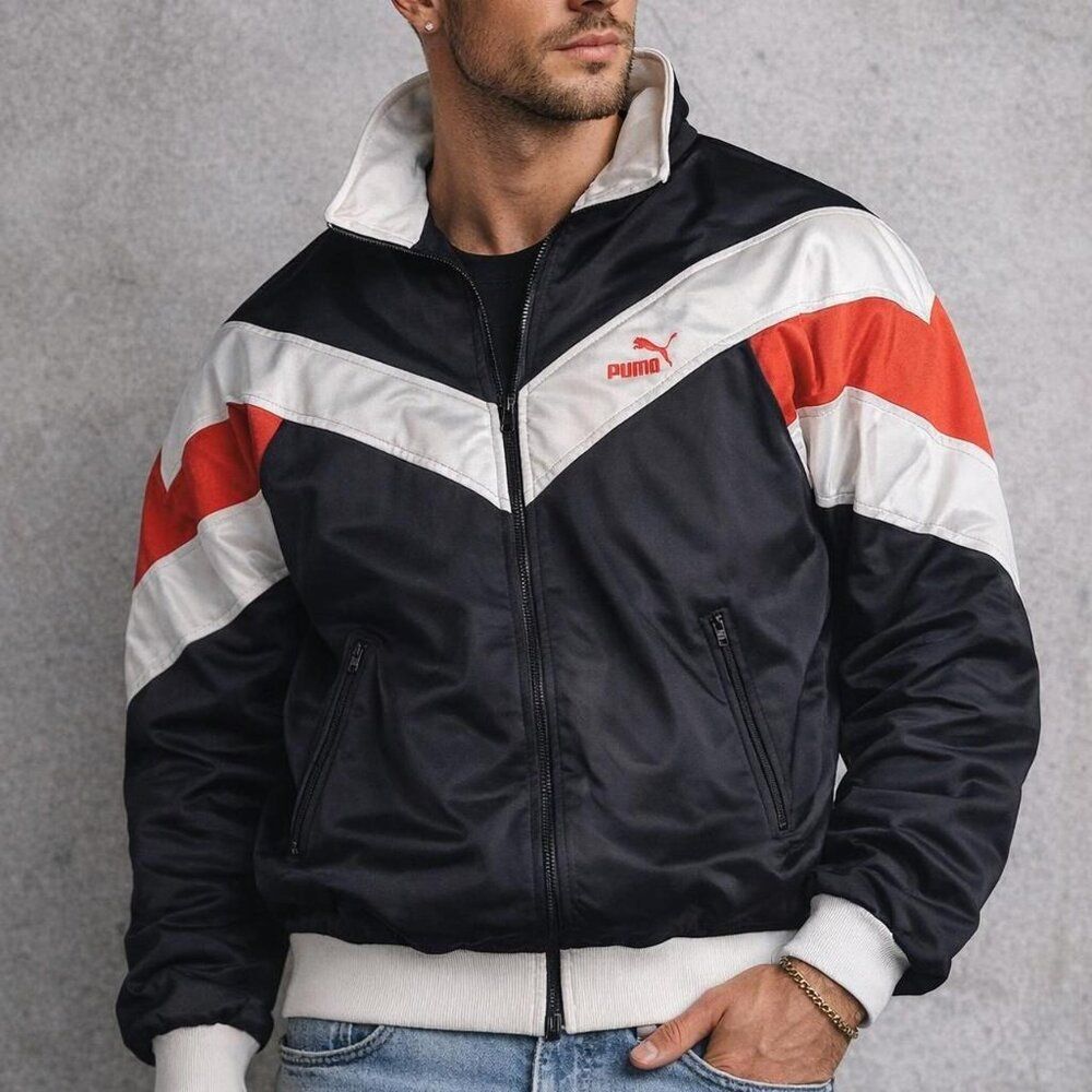Vintage Puma Track Jacket – Unisex Sportswear Classic medium colorblock